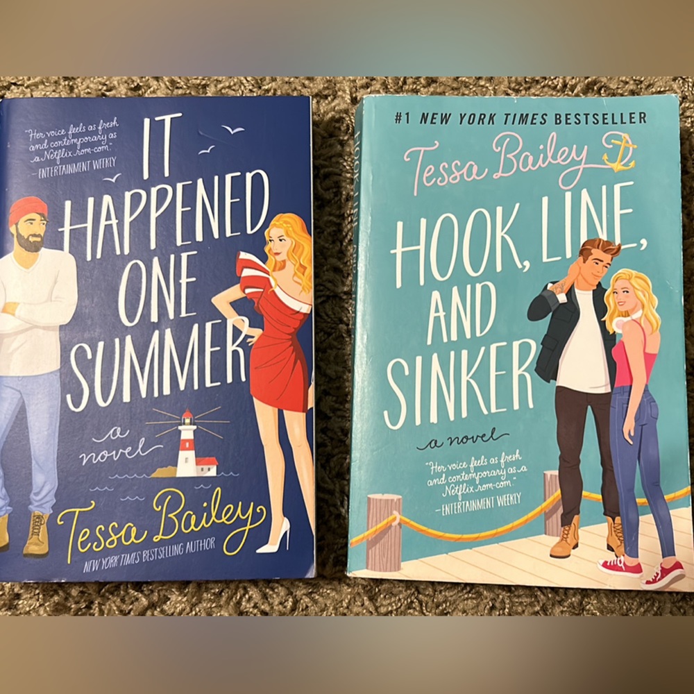 Tessa Bailey books: It Happened One Summer and Hook, Line, and Sinker📕